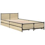 vidaXL Cadre de lit avec tiroirs sans matelas chêne sonoma 90x200 cm