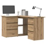 vidaXL Bureau d'angle chêne artisanal 145x100x76 cm bois d'ingénierie