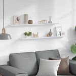 vidaXL Étagères murales 2 Pièces Blanc 100x9x3 cm