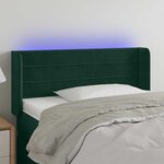 vidaXL Tête de lit à LED Vert foncé 83x16x78/88 cm Velours