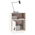 vidaXL Table de chevet Blanc 40x34x55 cm Bois de pin solide