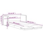 vidaXL Canapé-lit 2 en 1 rouge bordeaux 122x204x55 cm velours