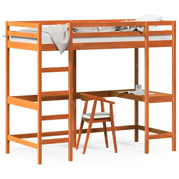 vidaXL Lit superposé sans matelas cire marron 90x190 cm pin massif