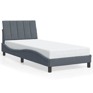 vidaXL Cadre de lit sans matelas Hanko gris foncé 80x200 cm velours