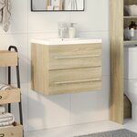 vidaXL Ensemble de meubles de salle de bain 2 Pièces chêne sonoma