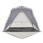 vidaXL Tente de plage 4 personnes gris libération rapide imperméable
