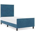 Cadre de Lit vidaXL Bleu Foncé 90x200 cm Velours