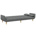 vidaXL Canapé-lit à 2 places avec repose-pied gris foncé tissu