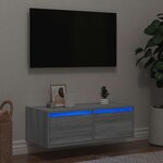 vidaXL Meuble TV avec lumières LED sonoma gris 75x35 5x25 cm