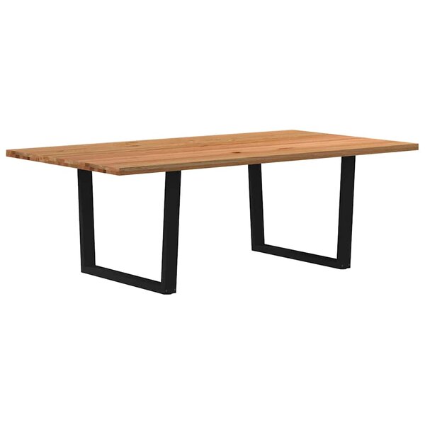 vidaXL Table à manger marron clair bois de chêne massif rectangulaire
