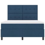 vidaXL Lit à ressorts avec matelas avec LED Bleu 140 x 190 cm tissu