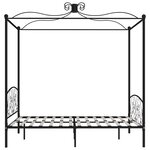 vidaXL Cadre de lit à baldaquin sans matelas noir métal 180x200 cm