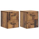 vidaXL Cabinet de chevet mural 2 pc Bois ancien 34 5 x 33 x 40 cm
