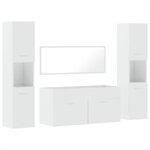 vidaXL Ensemble de meubles de salle de bain 4 Pièces blanc brillant