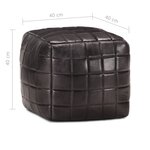vidaXL Pouf 40 x 40 x 40 cm Noir Cuir véritable de chèvre
