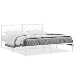 vidaXL Cadre de lit métal sans matelas et tête de lit blanc 180x200 cm