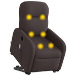 vidaXL Fauteuil inclinable de massage électrique Marron foncé Tissu