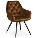 Chaise Salle à Manger Velours Marron Design Moderne