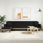 vidaXL Canapé-lit en forme de L noir 271x140x70 cm velours