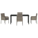 vidaXL Ensemble de Dîner de Jardin 5 Pièces avec Coussins Gris Rattan Poly
