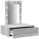 vidaXL Table de Toilette Gris 60 x 40 x 70 cm Bois d'ingénierie