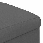 vidaXL Pouf de rangement avec coussin Gris foncé 40 x 40 x 45 cm tissu