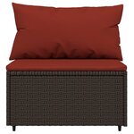 vidaXL Canapés centraux de jardin coussins 2Pièces marron résine tressée