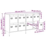 vidaXL Buffet noir 135x39x73 5 cm acier laminé à froid