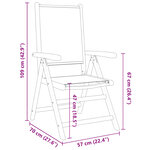 vidaXL Chaises inclinables de jardin lot de 4 beige tissu bois massif