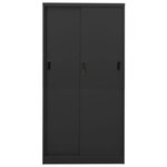 Armoire de bureau coulissante moderne et robuste 90 x 40 x 180 cm en acier anthracite 02_0046821