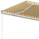 vidaXL Auvent manuel 6 x 3 5 m Rayures jaunes et blanches