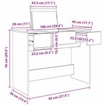 vidaXL Table de Toilette avec tiroir Bois ancien 100 x 45 x 76 cm