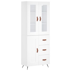 vidaXL Buffet haut Blanc 69 5x34x180 cm Bois d'ingénierie