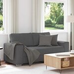 vidaXL Canapé causeuse gris foncé 140 cm tissu velours côtelé