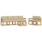 vidaXL Ensemble de canapés d'extérieur 7 pc Blanc et Beige