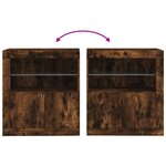 vidaXL Buffet avec lumières LED chêne fumé 60 5x37x67 cm