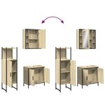 vidaXL Ensemble d'armoires de salle de bain 3 Pièces chêne sonoma