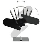 vidaXL Ventilateur de poêle alimenté par chaleur 2 pales Noir