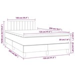 vidaXL Sommier à lattes de lit avec matelas LED Gris clair 120x200 cm