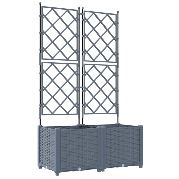 vidaXL Jardinier avec treillis 2 Pièces Gris clair 80x40x143 cm