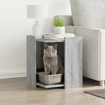 vidaXL Meuble de bac à litière pour chat sonoma gris bois d'ingénierie
