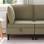 vidaXL Canapé d'angle avec rangement Kaki Velours