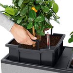 LECHUZA Jardinière TRIO Stone 30 ALL-IN-ONE Gris pierre