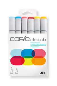Set Copic Sketch marqueurs Manga 6 couleurs primaires