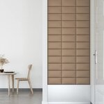 vidaXL Panneaux muraux 12 Pièces Cappuccino 30x15 cm Similicuir 0 54 m²