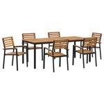 vidaXL Ensemble Salle à Manger Jardin en Bois Acacia et Métal