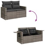 vidaXL Salon de jardin 6 Pièces avec coussins gris résine tressée