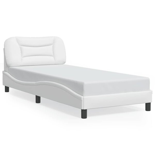vidaXL Cadre de lit sans matelas Hvar blanc 90x190 cm similicuir