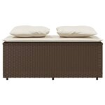 vidaXL Ensemble à manger de jardin 3 Pièces et coussins marron poly rotin