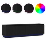 Meuble TV vidaXL avec LED en chêne noir 180x38x49 cm en bois d'ingénierie